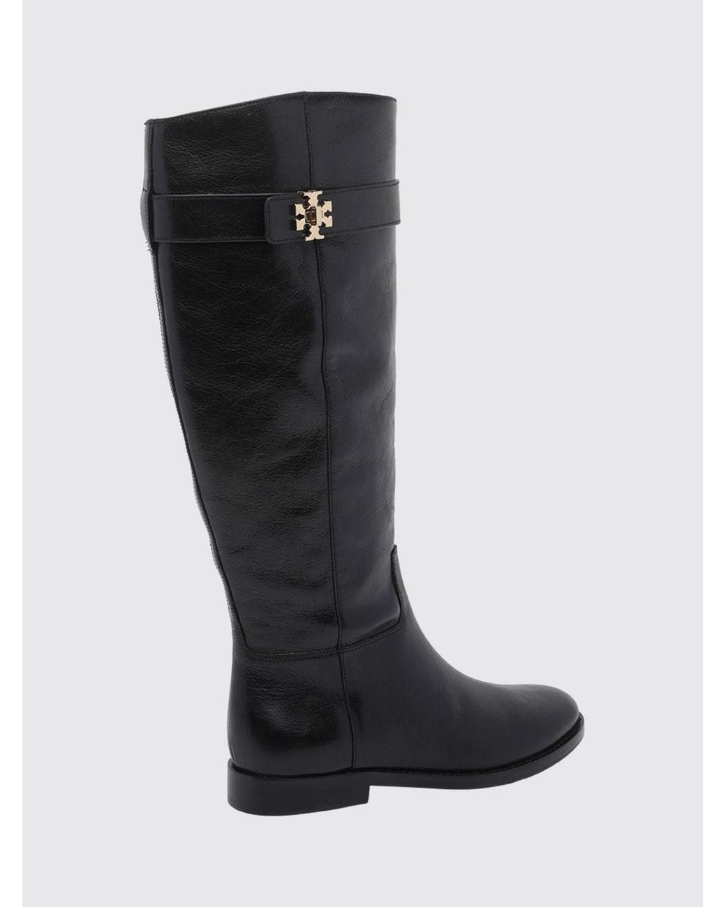 Tory Burch Black Double T Knee-High Western Boots