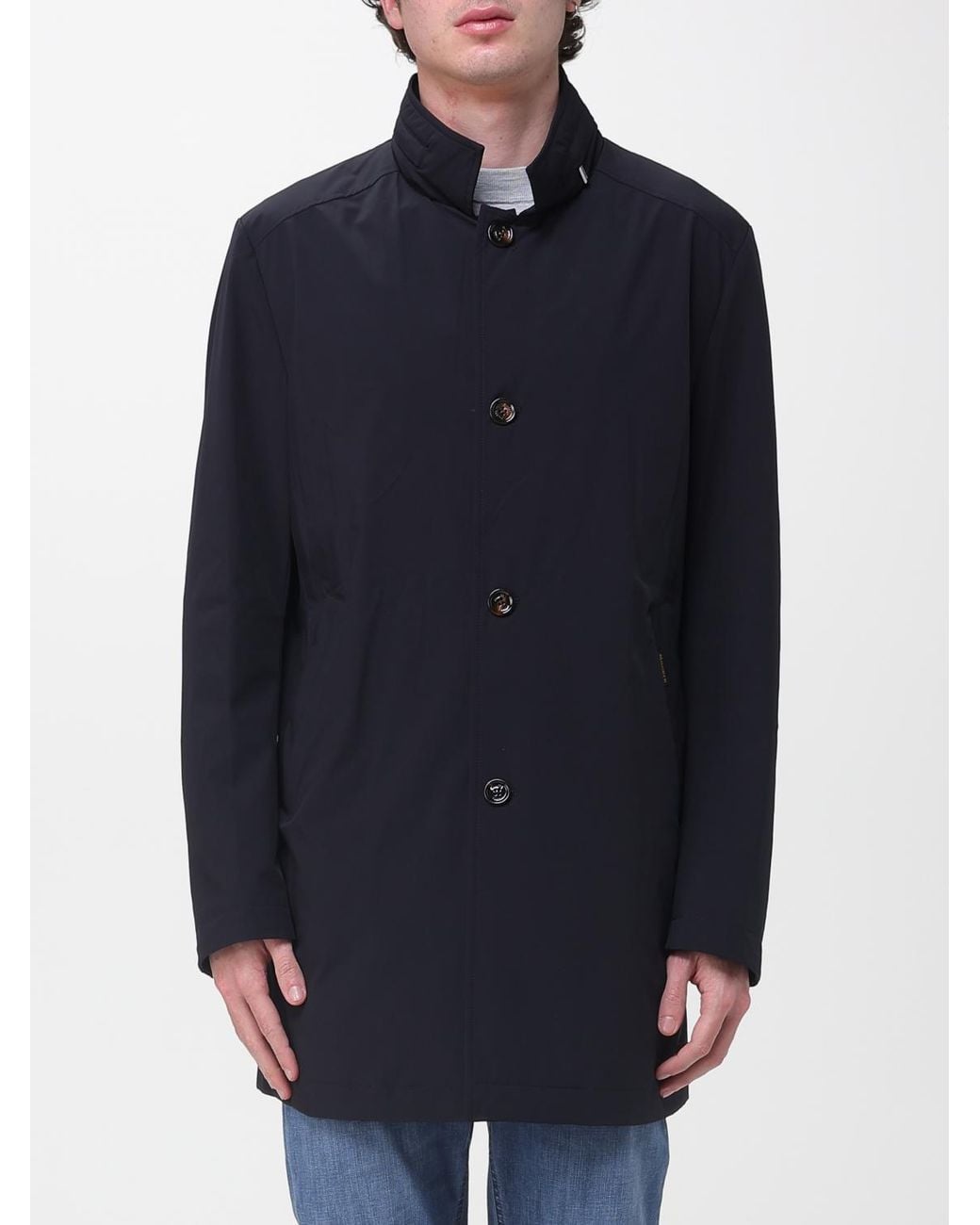 Moorer Blue Hektor-Kn Raincoat for men