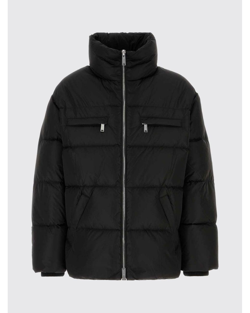 DSquared² Blue Quilted And Padded Nylon Puffer Jacket With High Neck for men
