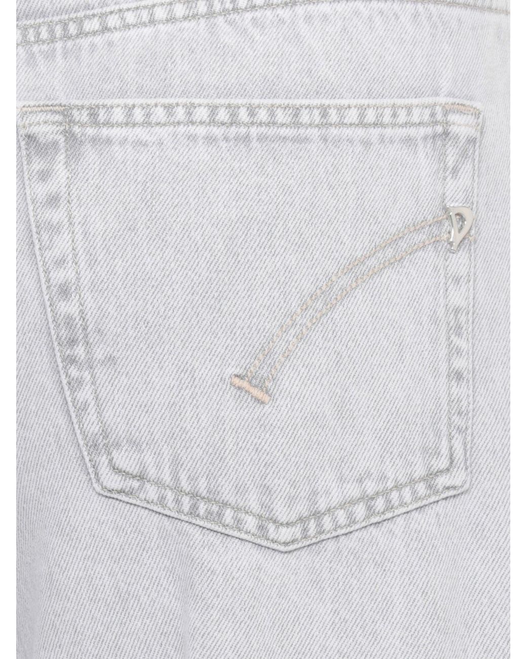 Dondup Gray Flare Cotton Denim Jeans