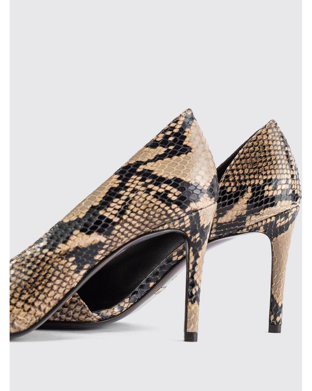 Khaite White Jett D'Orsay Python-Print Leather Pumps With High Stiletto Heel
