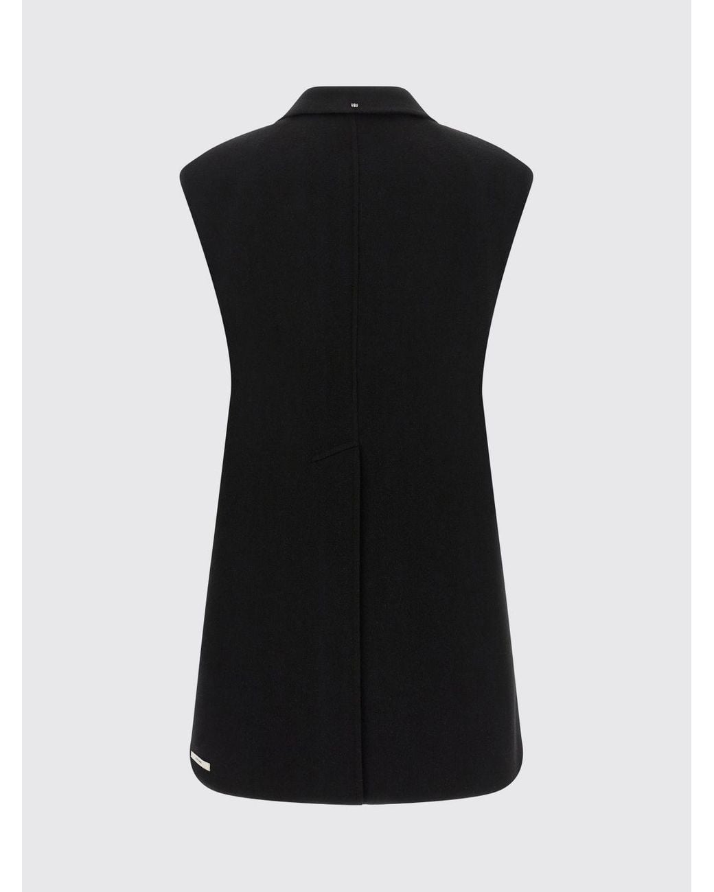 Sportmax Black Belted Pure Virgin Wool Robe Vest