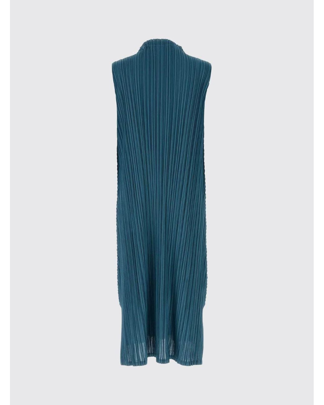 Pleats Please Issey Miyake Blue Dress