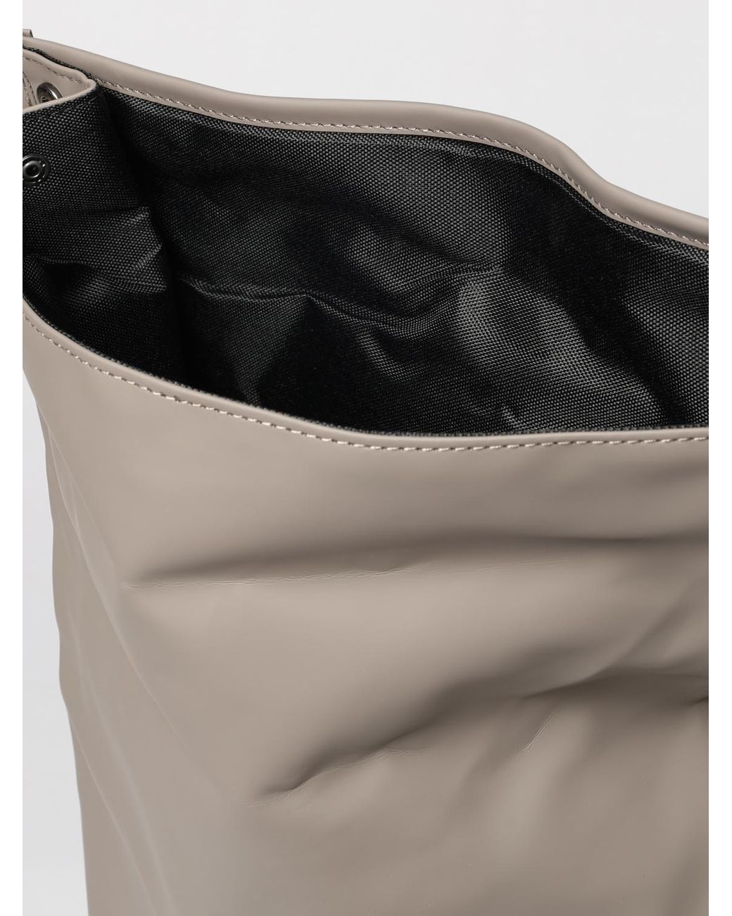 Rains Gray Rolltop Rucksack Waterproof Polyester Backpack With Hook Closure for men
