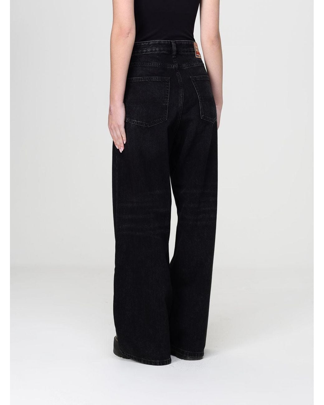 Jeans D-Sire Wide-Leg De Denim DIESEL de color Black