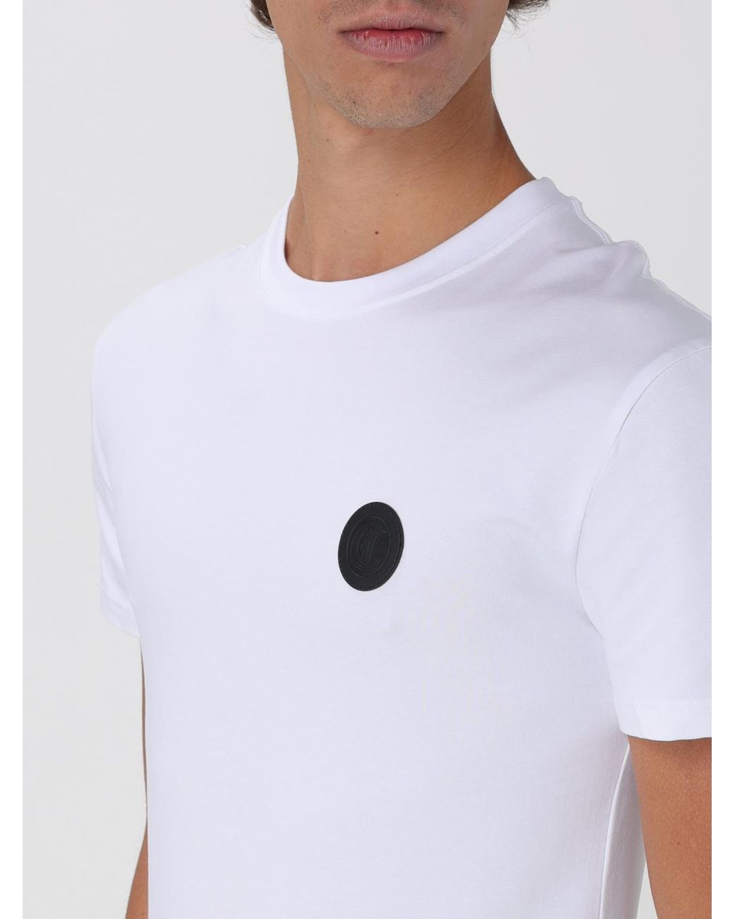 Just Cavalli White Casual Short Sleeve Crew Neck Tee for men
