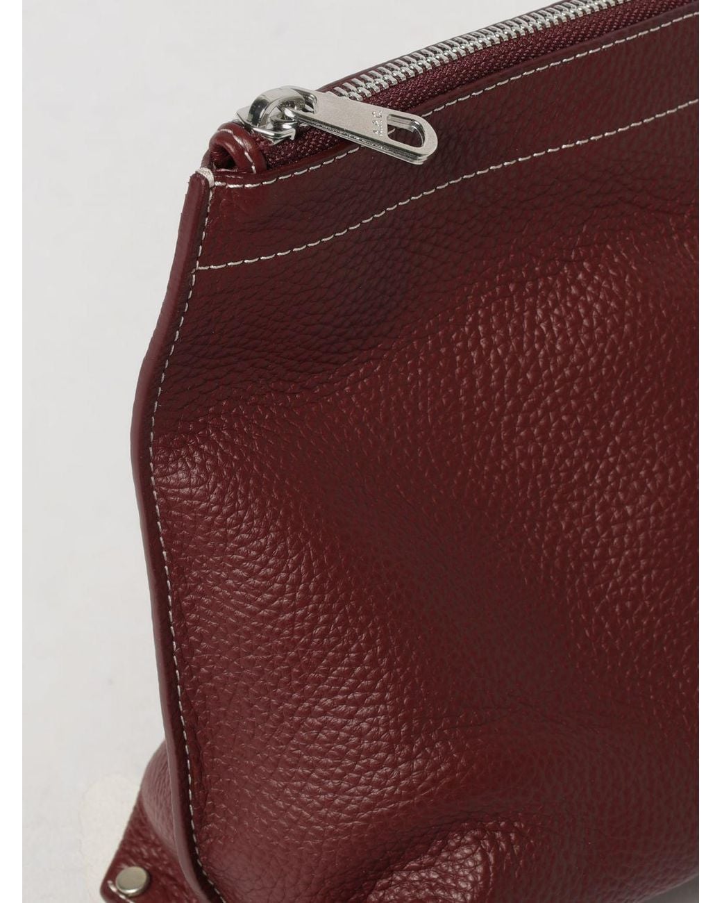 A.P.C. Purple Hammered Calfskin Clutch With Laminated Logo