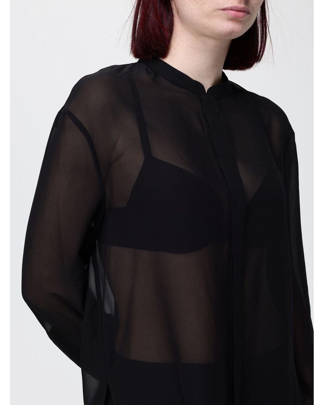 Emporio Armani Black Chiffon Shirt