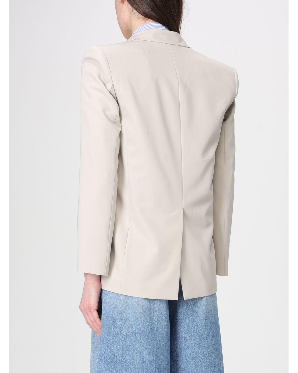 Pinko Natural Single-Breasted Crêpe Blazer