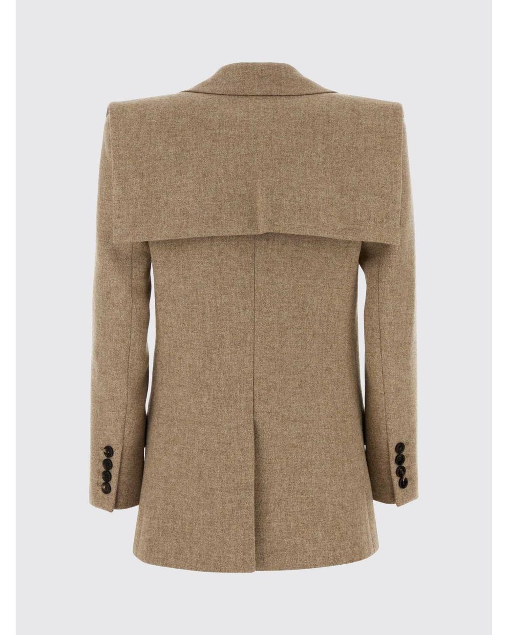 Chloé Natural Chlo&Eacute Short Single-Breasted Virgin Wool Blazer With Peak Lapels