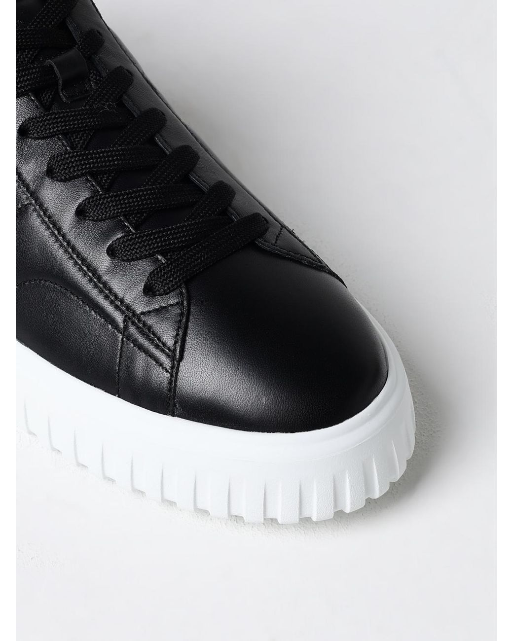 Hogan Black H-stripes Sneakers In Leather With Logo for men