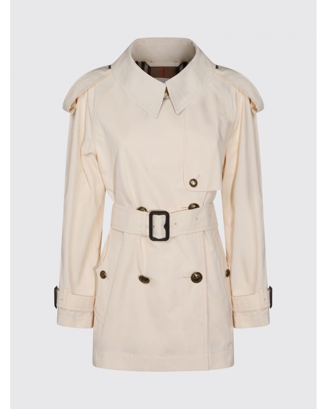 Burberry Natural Double-Breasted Trench Coat