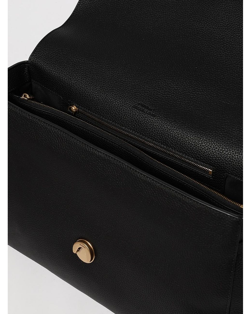 Pinko Black Love One Extra Slouchy Grained Leather Bag