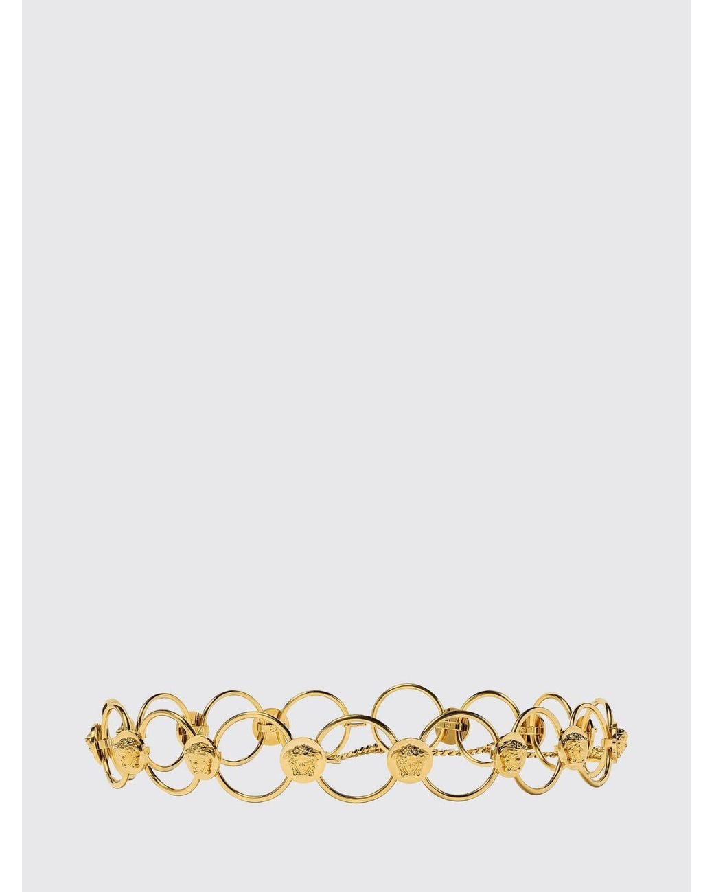 Versace Metallic Medusa Brass Belt