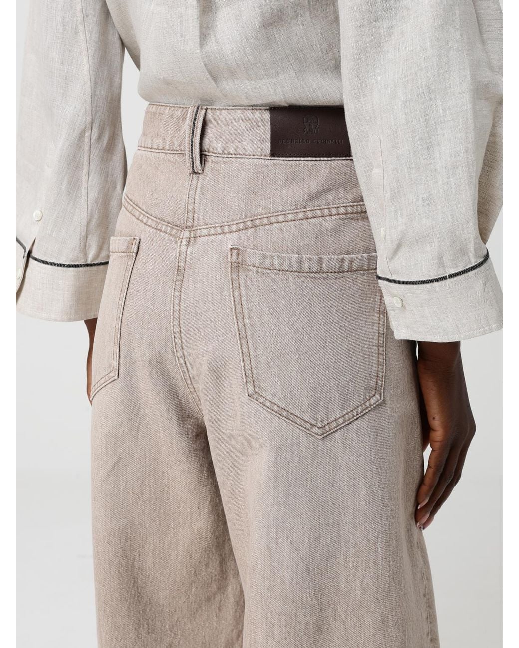 Brunello Cucinelli Natural Cotton Denim Palazzo Jeans