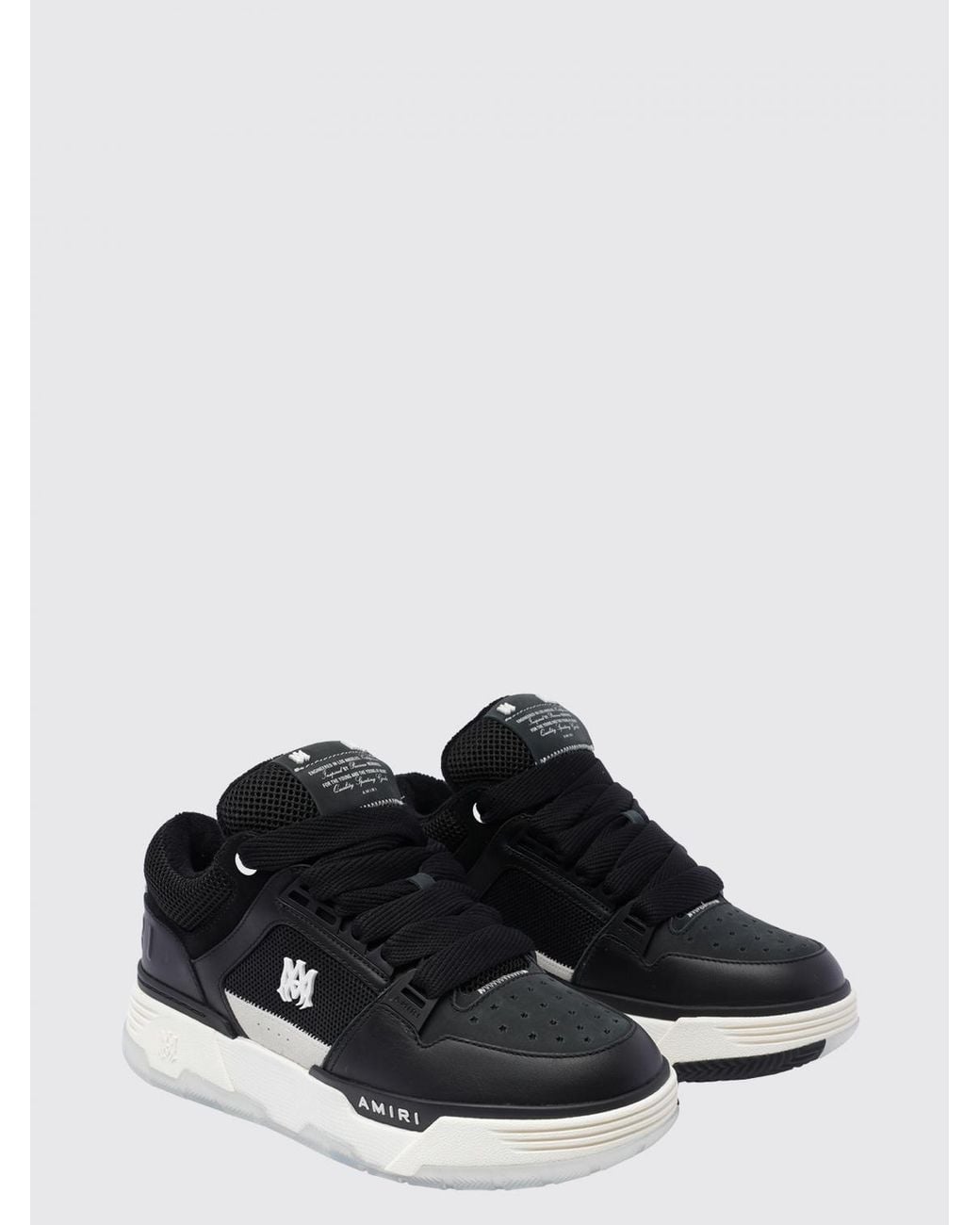 Amiri Black Ma-1 Padded Ankle Leather And Mesh Mid-Top Sneakers for men
