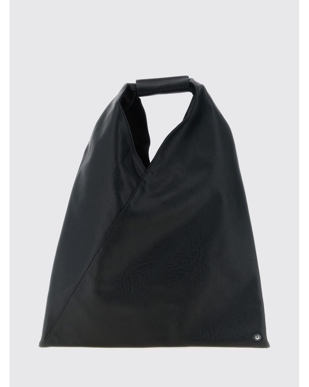 MM6 by Maison Margiela Black Japanese Faux-Leather Handbag With Iconic Stitching