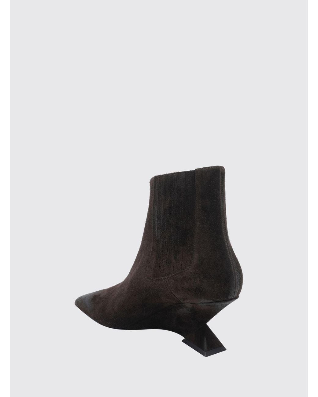 The Attico Black Cheope Suede Chelsea Boots With Wedge Heel