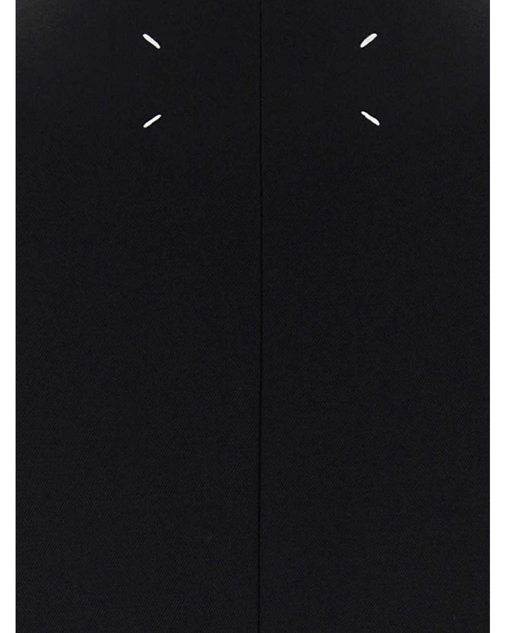 Maison Margiela Blue Double-Breasted Pure Wool Blazer With Notched Lapels And Dropped Shoulders