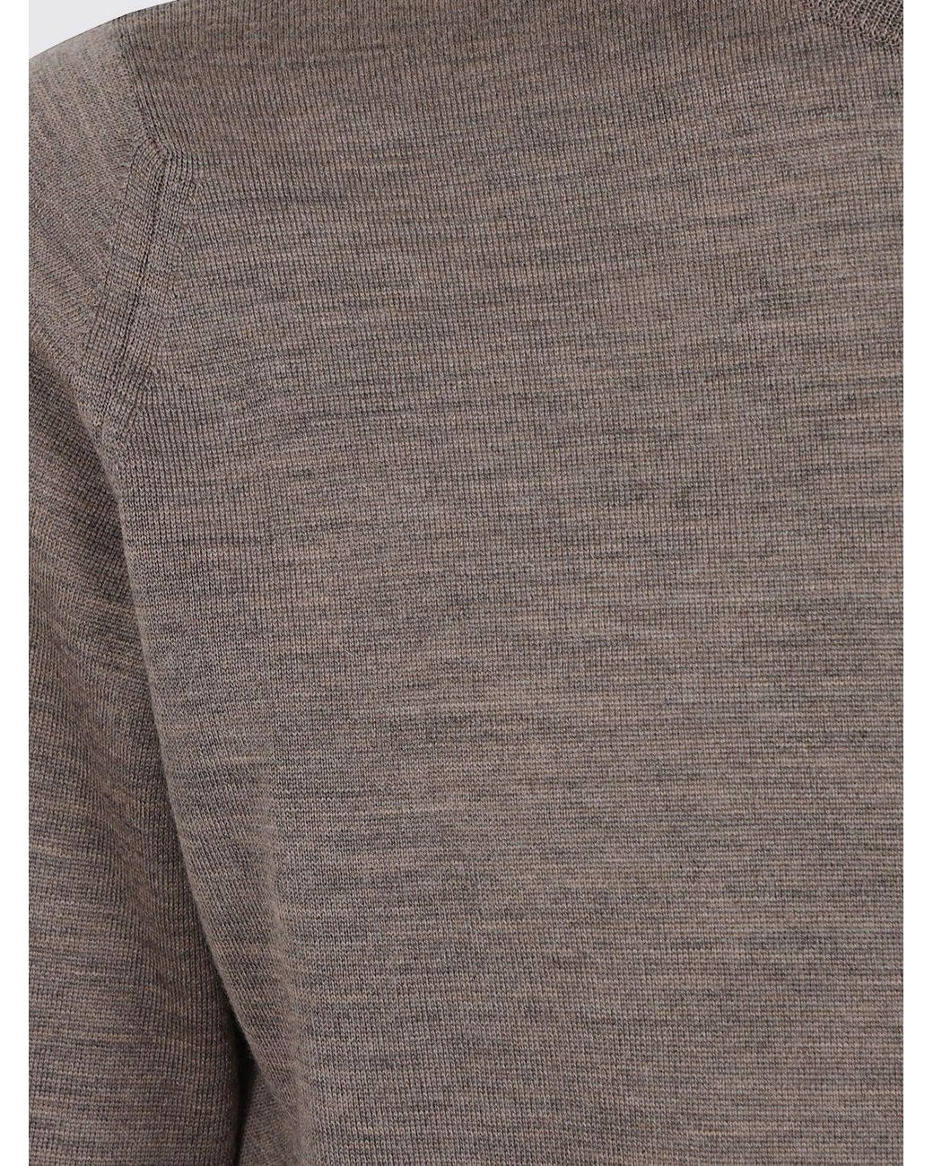 John Smedley Gray Mock Neck Jumper for men