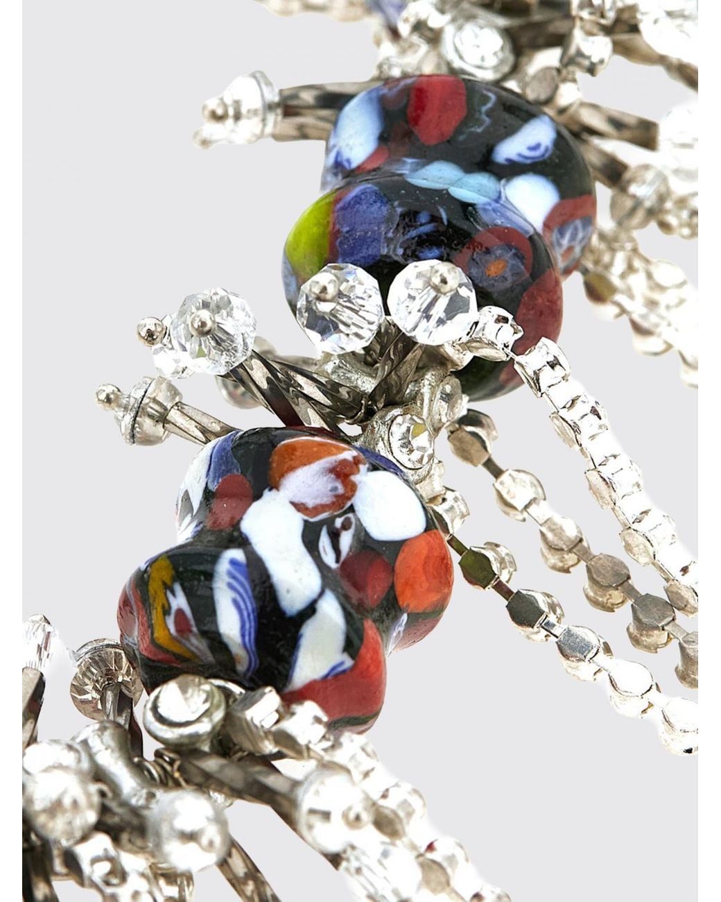 Dries Van Noten Black Abstract Pattern Glass And Brass Necklace