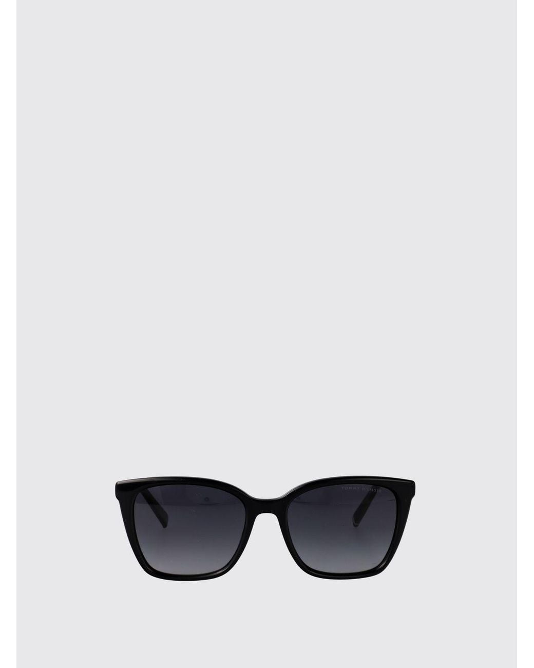 Tommy Hilfiger Black Cat-Eye Acetate Sunglasses With Tortoiseshell Print