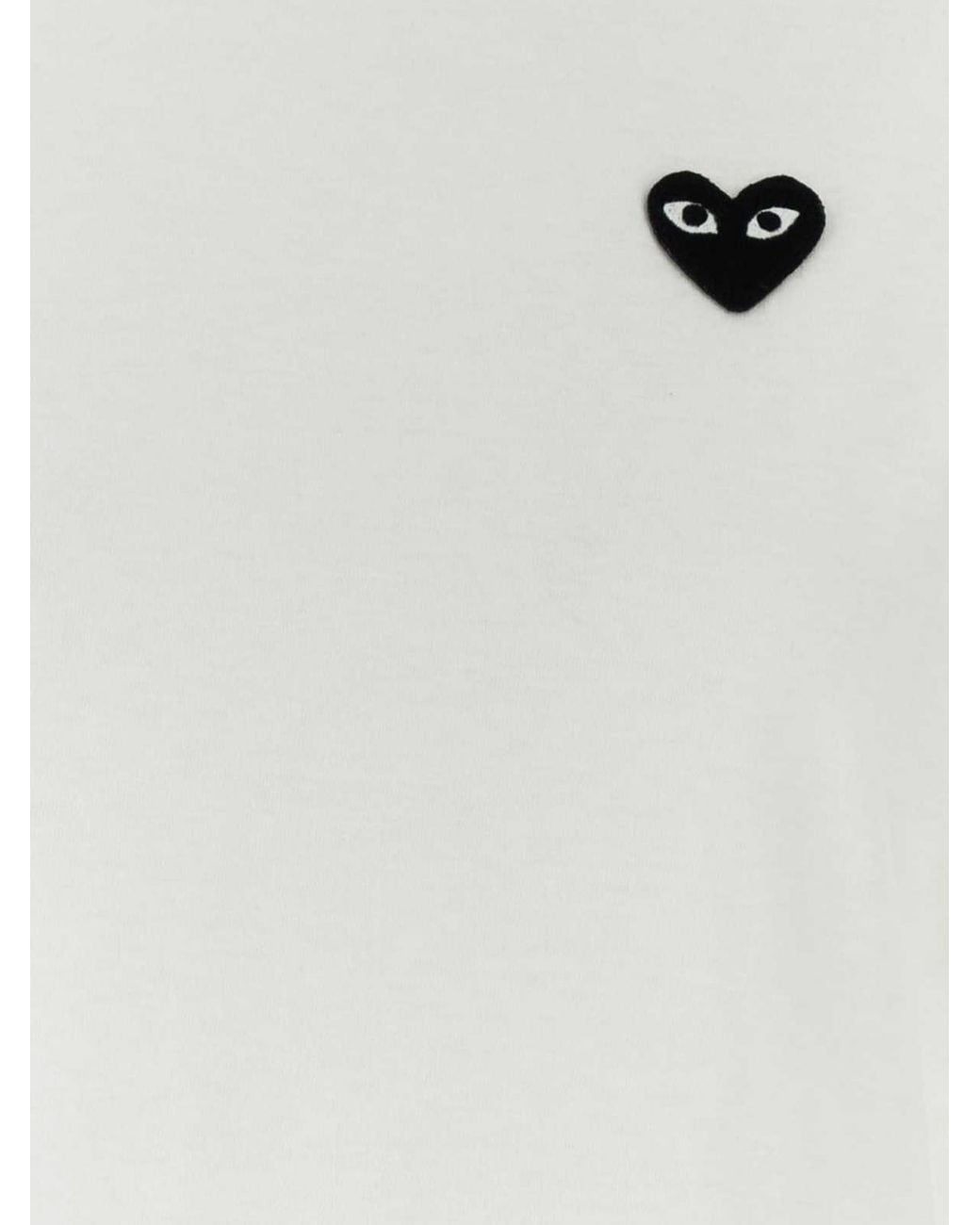 COMME DES GARÇONS PLAY White Comme Des GarÇ Ons Play Contrast Logo Cotton Crew-Neck T-Shirt