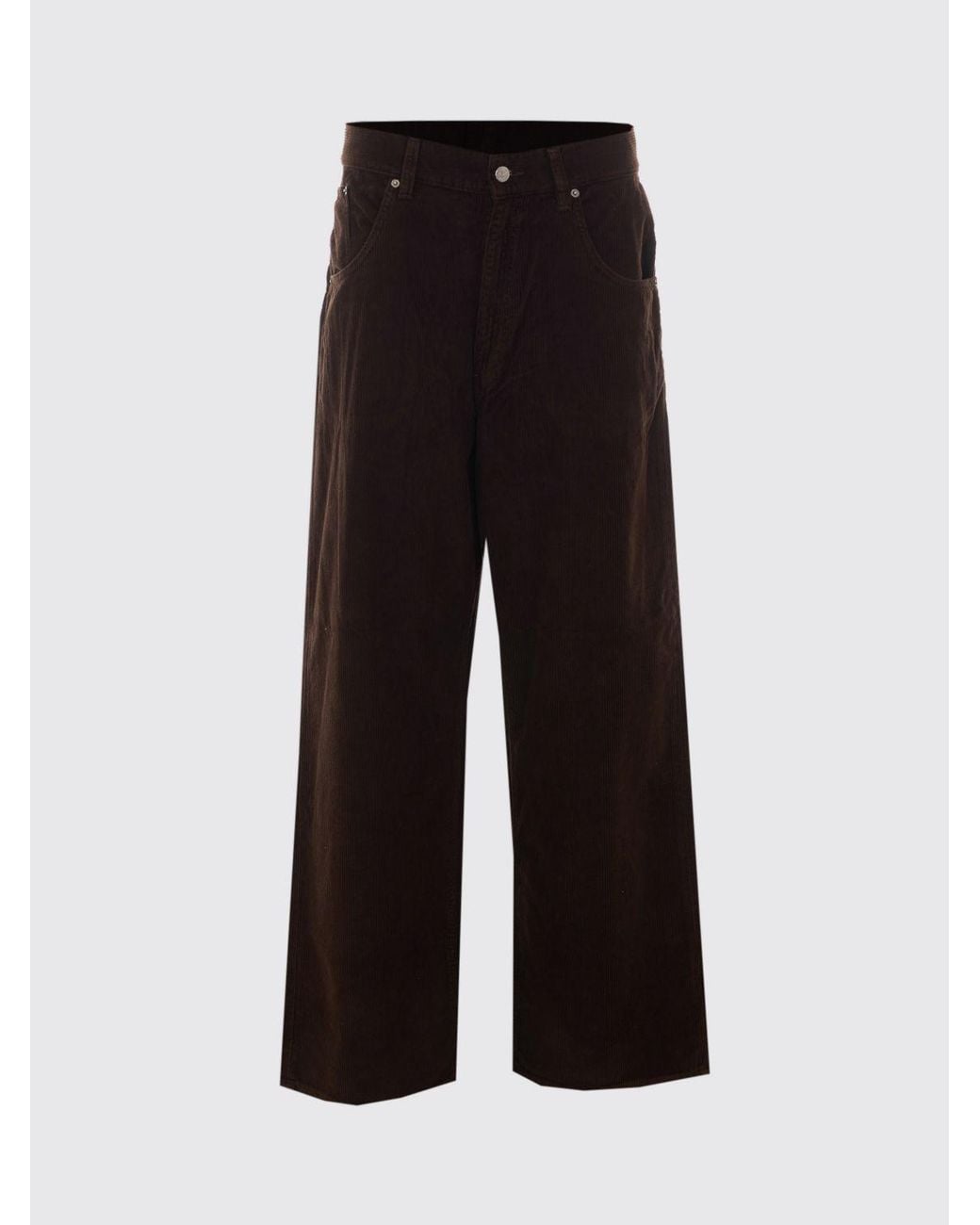 sunflower Black Wide-Leg Five-Pocket Cotton Corduroy Trousers for men