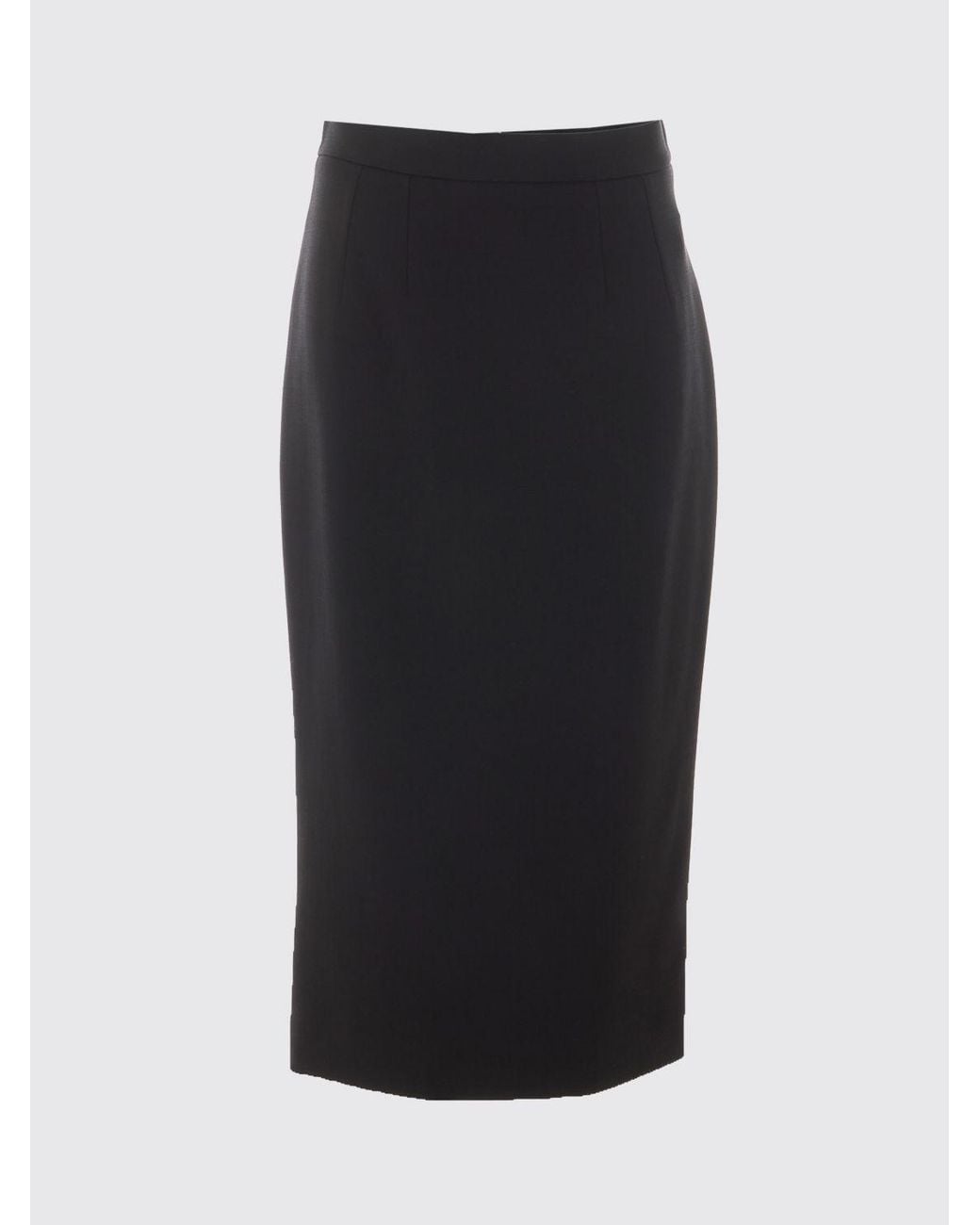 Dolce & Gabbana Black Dolce &Amp Gabbana High-Waisted Crêpe Midi Pencil Skirt