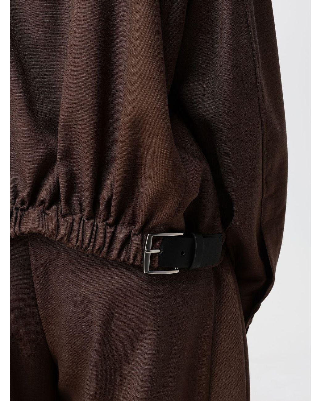 MEIMEIJ Brown Relaxed Fit Viscose Shirt With Dropped Shoulders