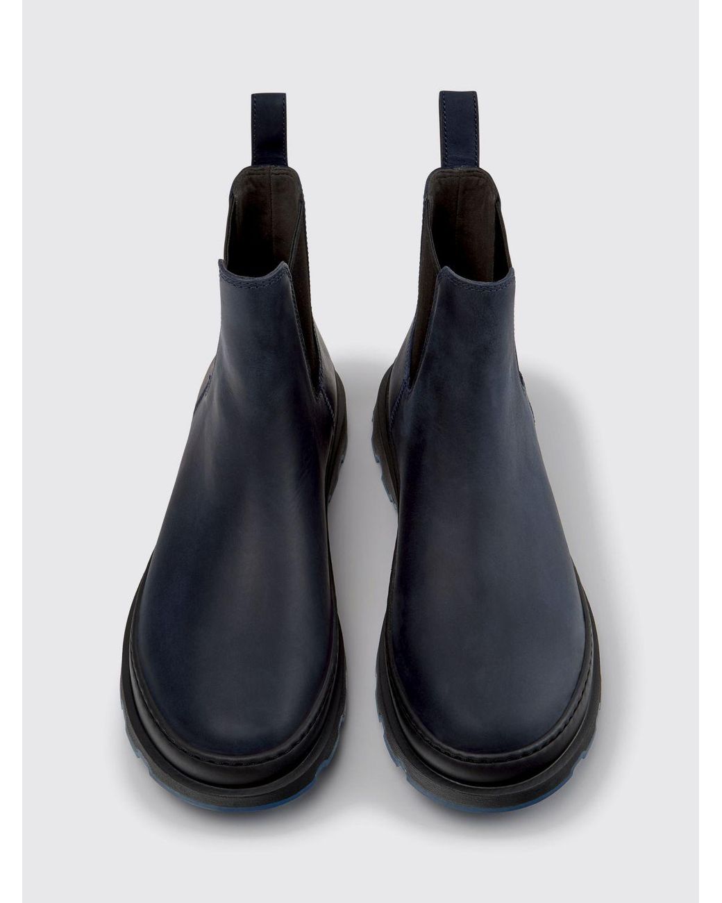 Camper Blue Brutus+ Nubuck Chelsea Boots With Lug Sole for men