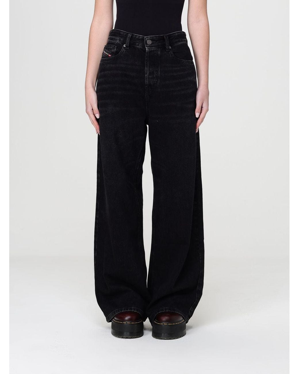 Jeans D-Sire Wide-Leg De Denim DIESEL de color Black