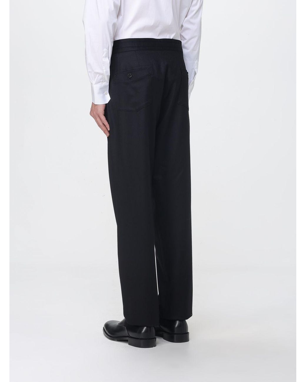 Dolce & Gabbana Blue Dolce &Amp Gabbana Classic Virgin Wool And Cotton Trousers for men