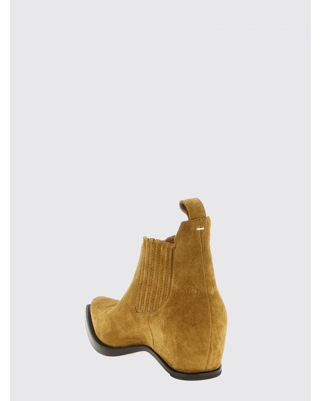 Maison Margiela Brown Suede Chelsea Boots With Almond Toe for men