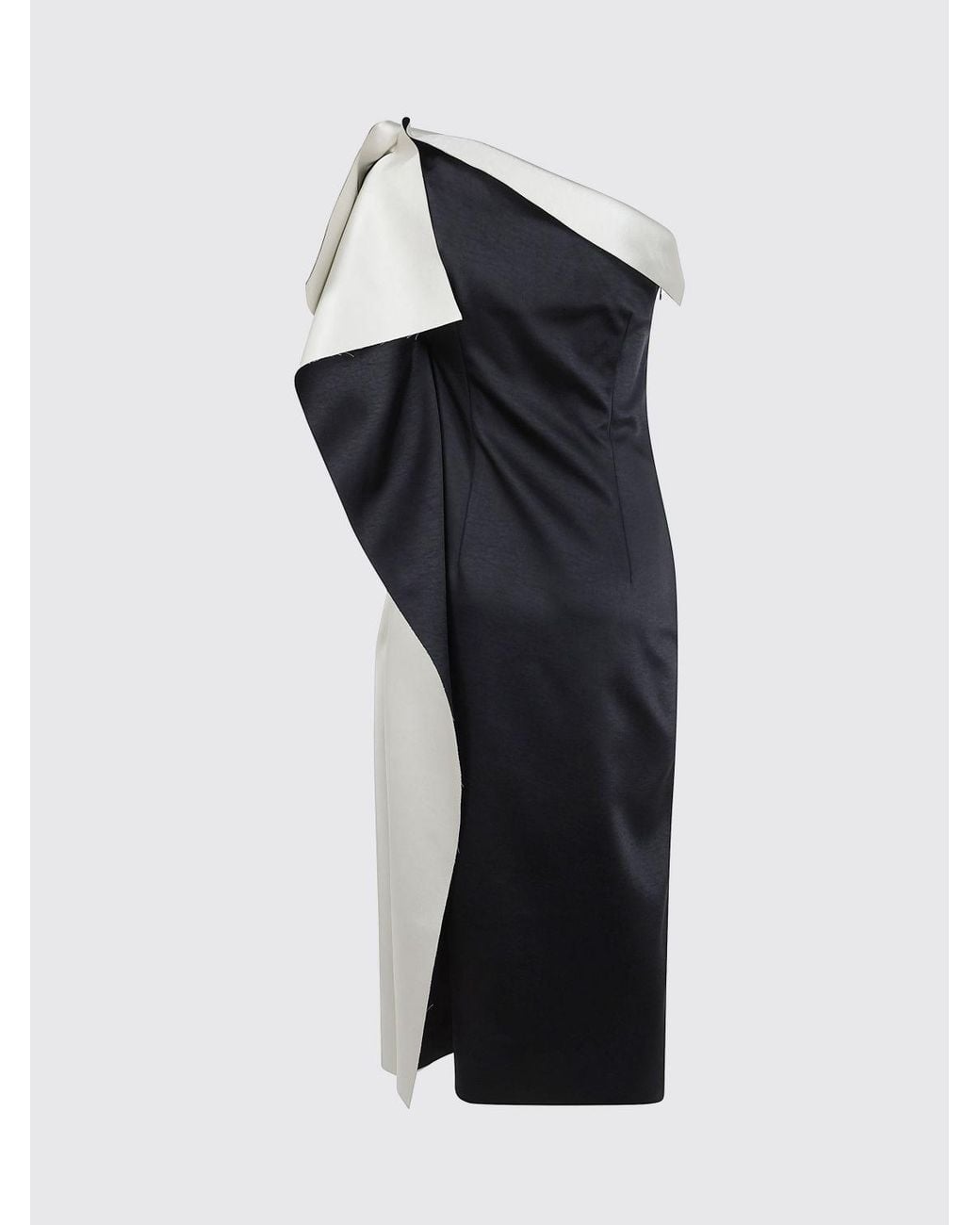 Rohe Blue One-Shoulder Asymmetrical Midi Evening Dress
