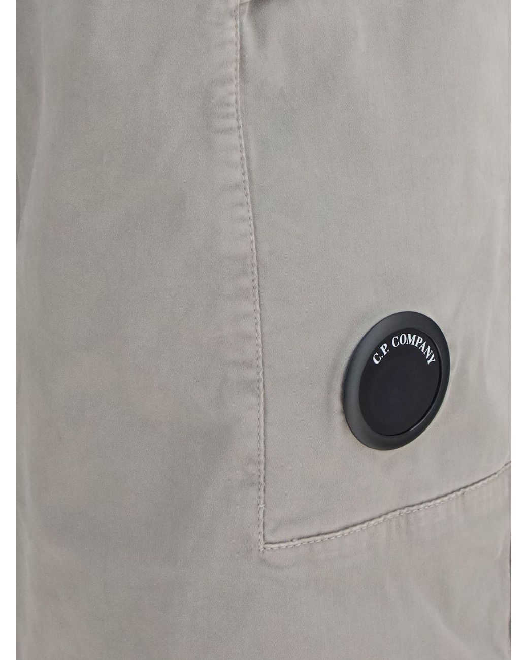 C P Company Gray Straight-Leg Stretch-Cotton Cargo Trousers With Logo for men