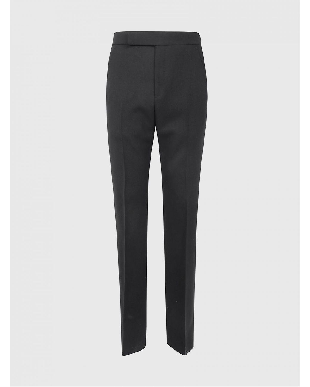 Tom Ford Blue Slim Fit Tailored Wool Trousers With Off-Center Closure for men