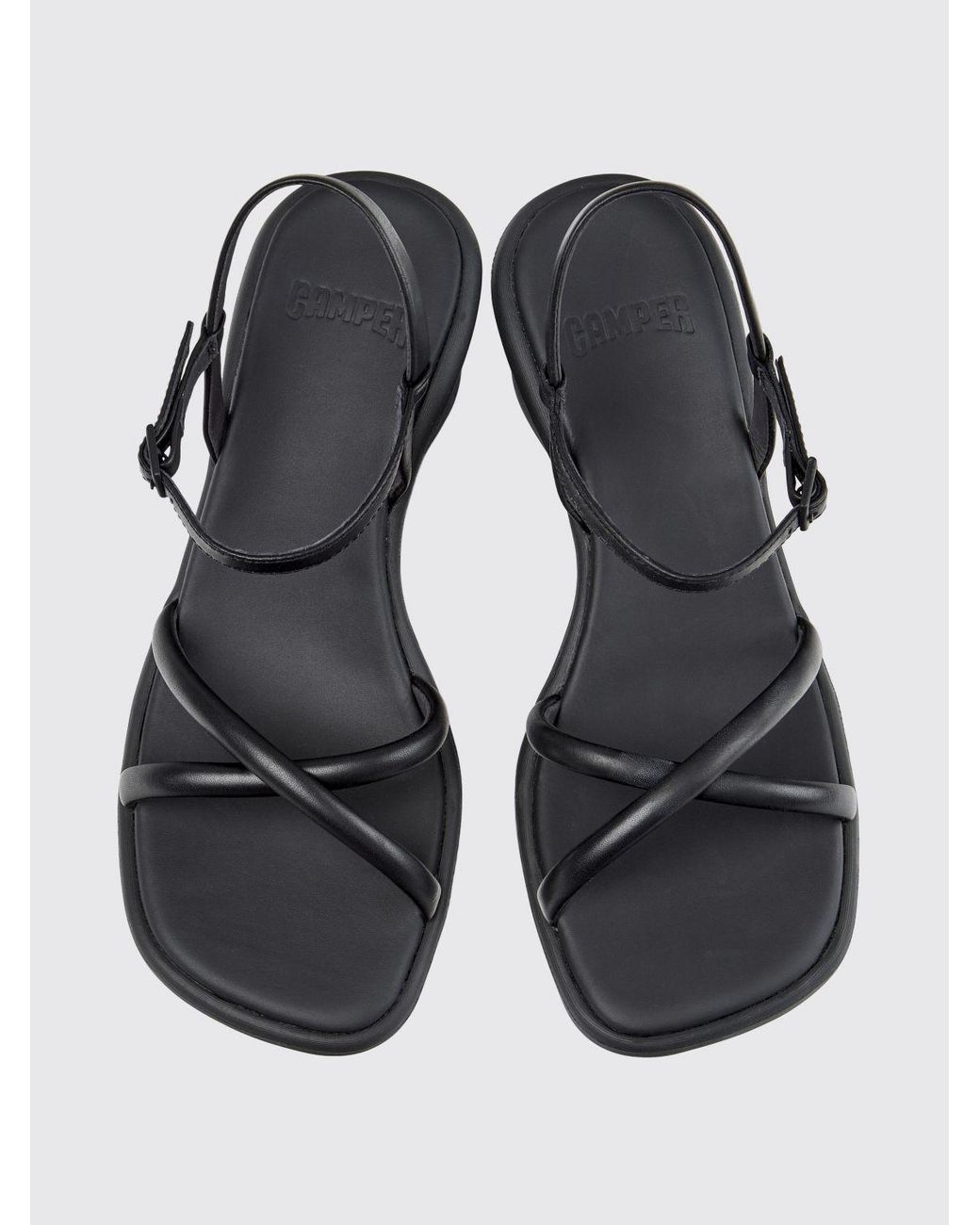 Camper White Louise Leather Wedge Sandals