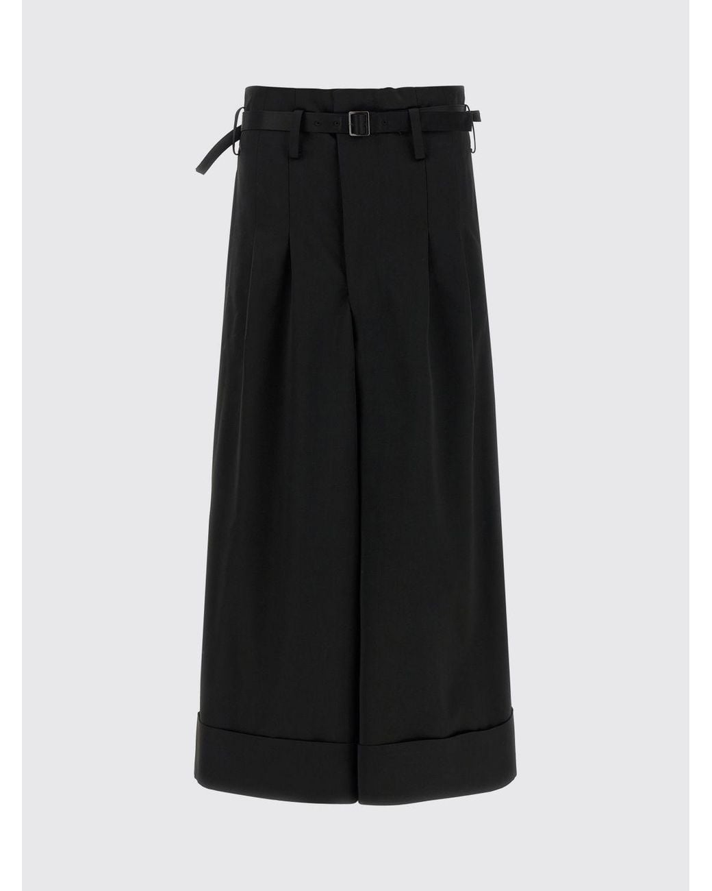 Junya Watanabe Black High-Waisted Wide-Leg Wool Blend Palazzo Pants