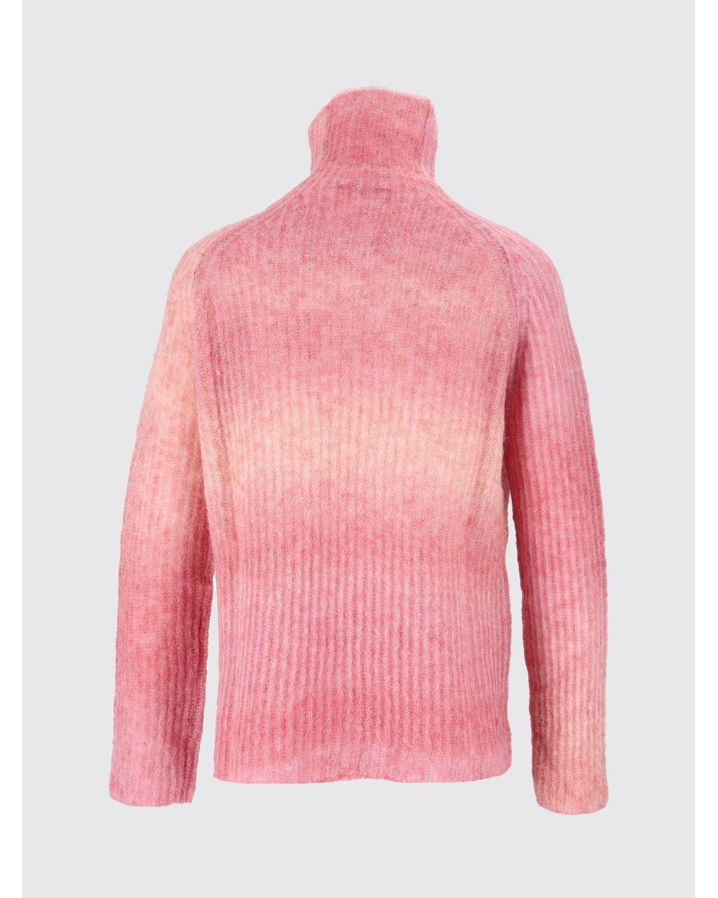 Kangra Pink Slim Fit Alpaca And Nylon Turtleneck Jumper With Abstract Pattern