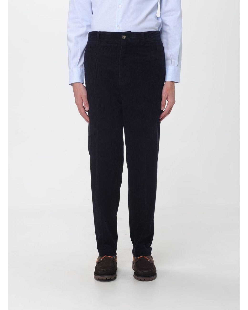 Sebago Blue Straight-Fit Cotton Corduroy Trousers for men
