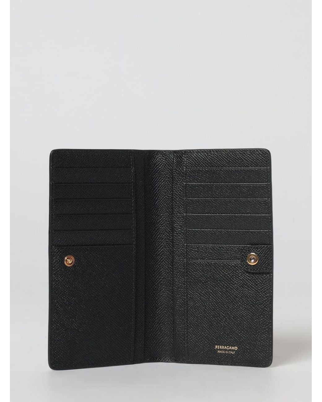 Ferragamo Gray Gancini Grained Leather Wallet