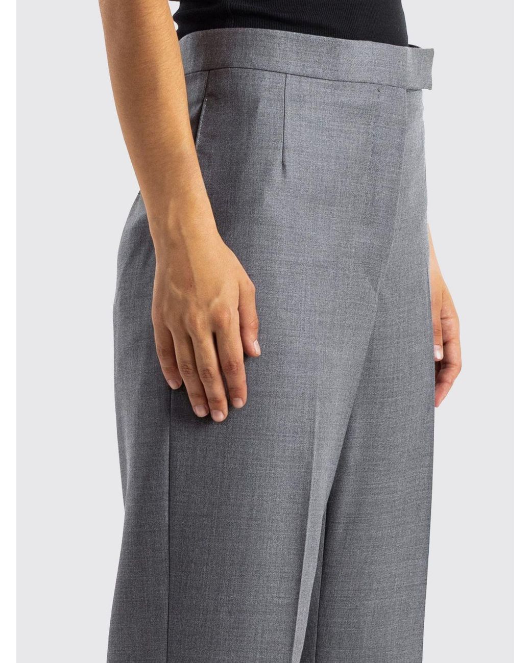 Thom Browne Gray Straight-Leg Cuffed Wool Tailored Trousers