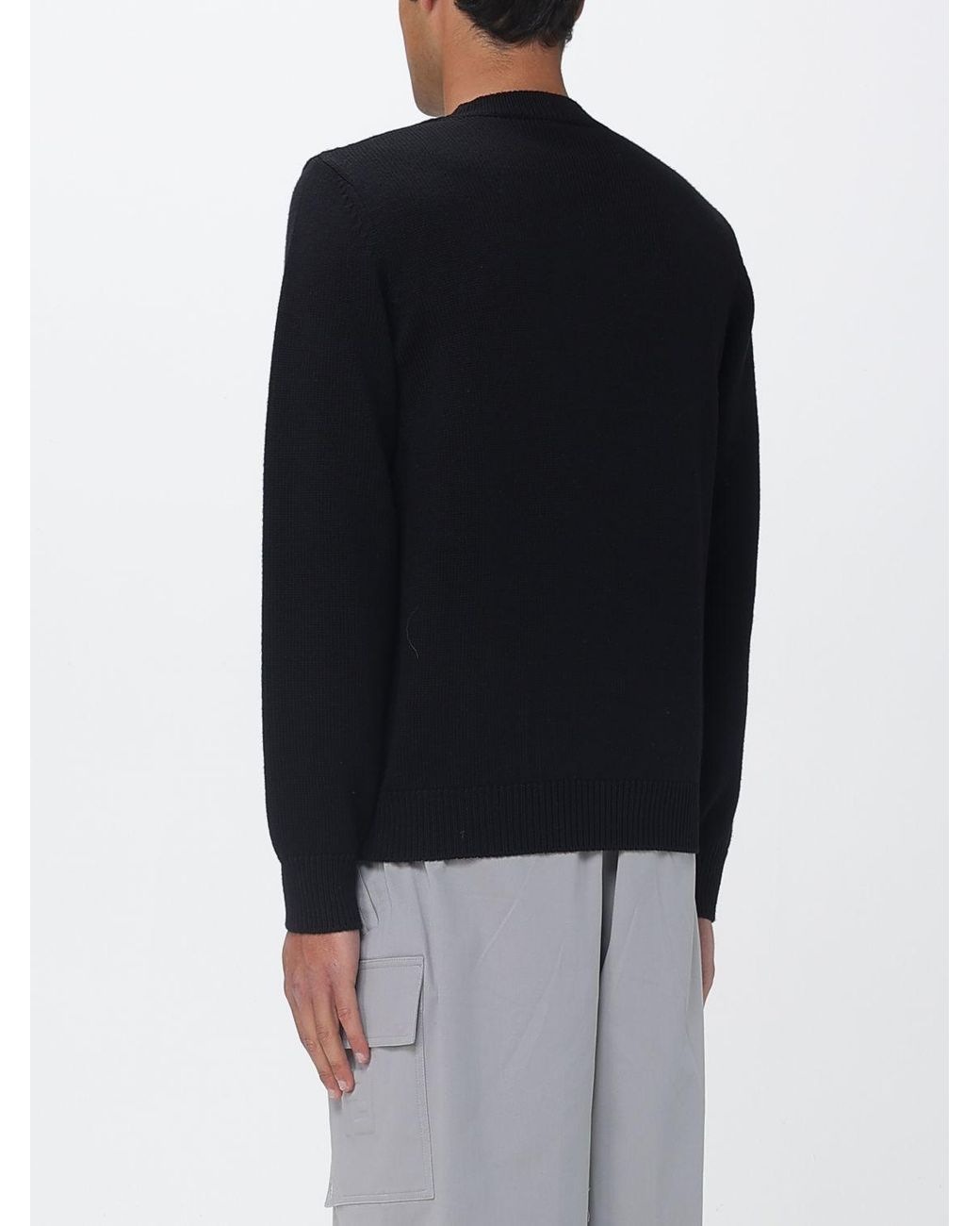 Fendi Black Ff Wool Crew-Neck Sweater for men