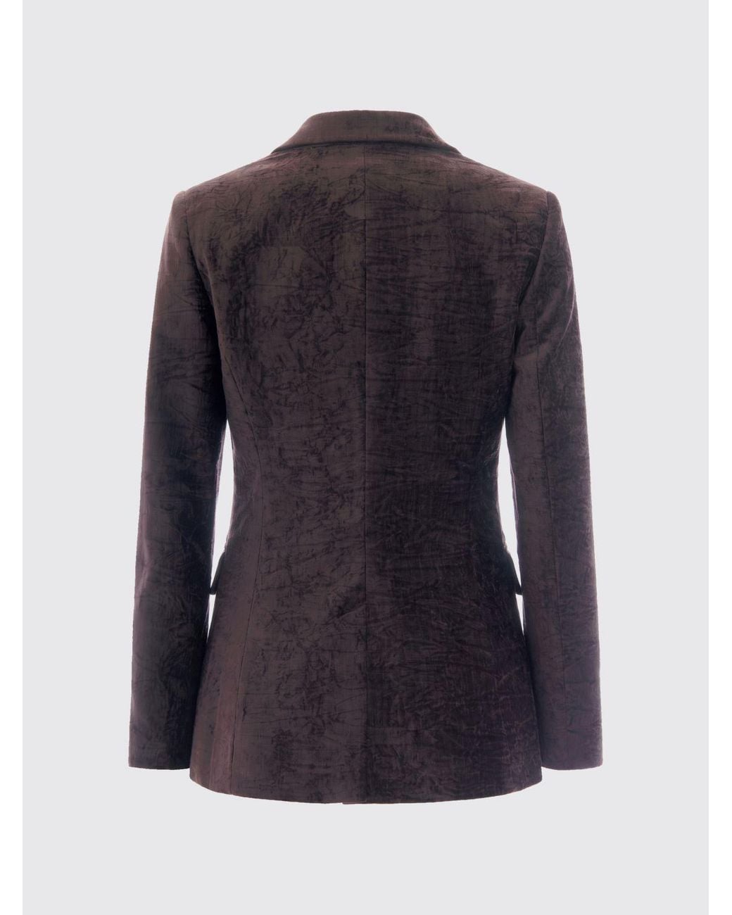 Liu Jo Blue Single-Breasted Velvet Blazer With Peak Lapels