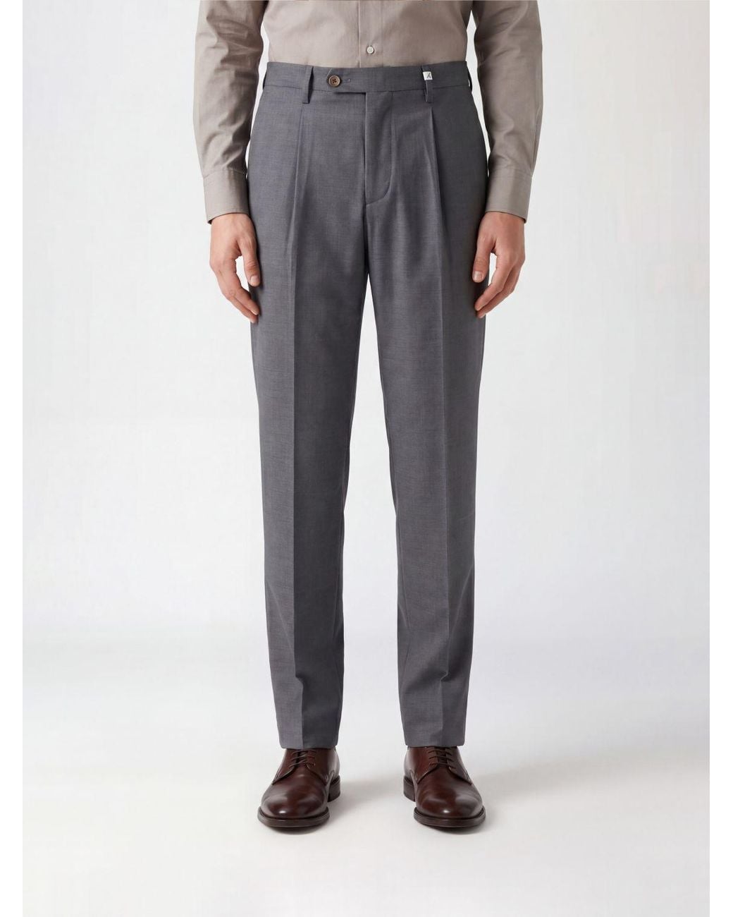 Myths Gray Wool Tailored Trousers for men