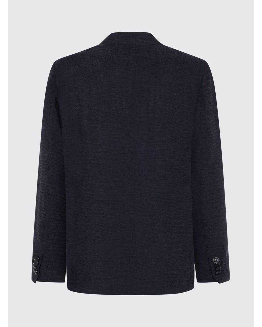 Giorgio Armani Blue Single Breasted Cotton Blend Blazer for men