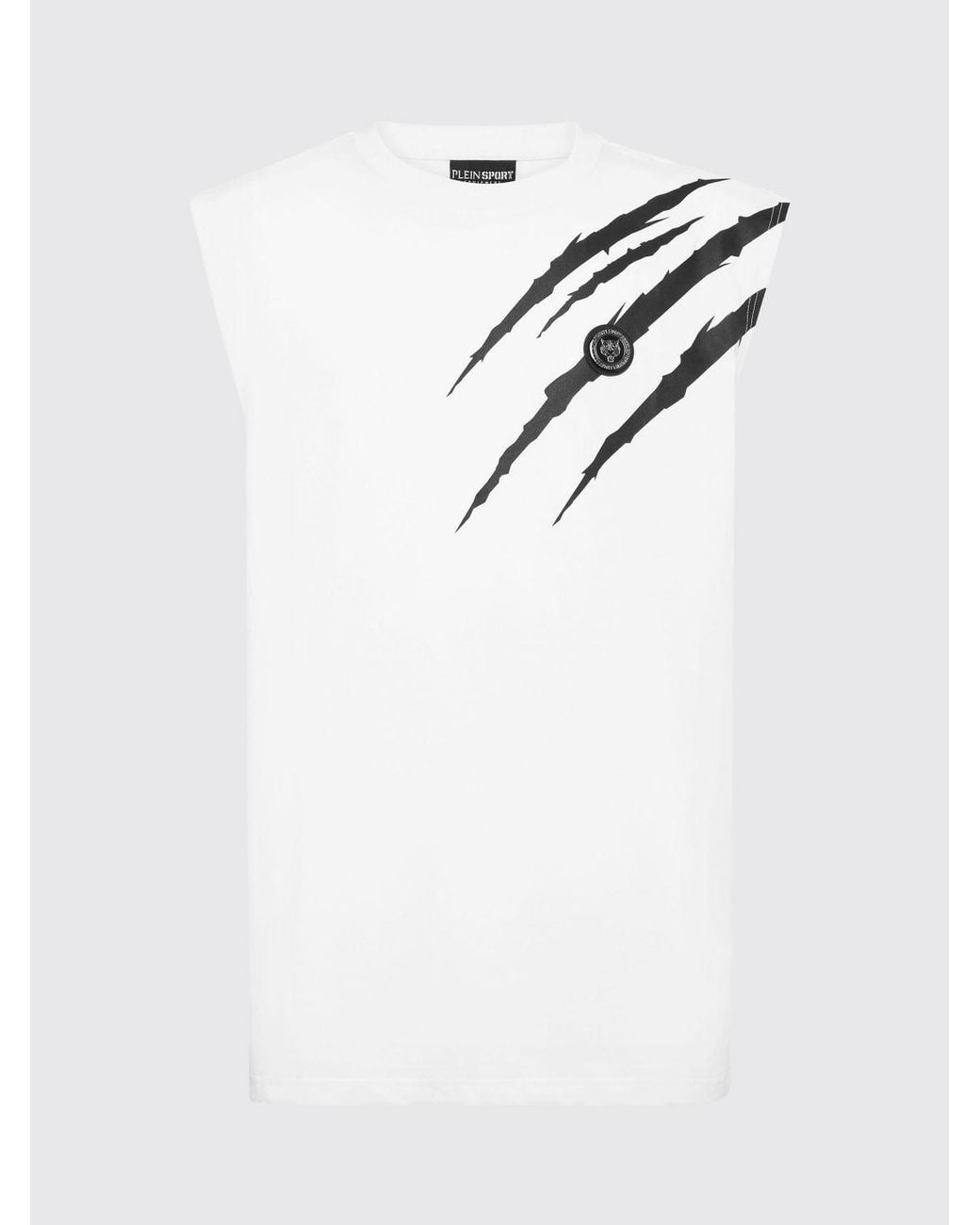 Philipp Plein White Printed Cotton Tank Top for men