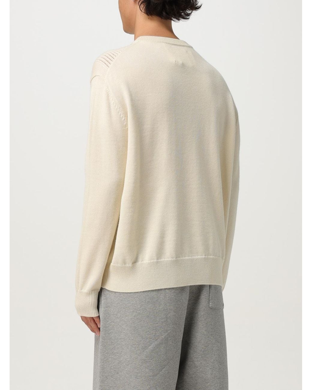 Jil Sander Natural Crew Neck Knit Top for men