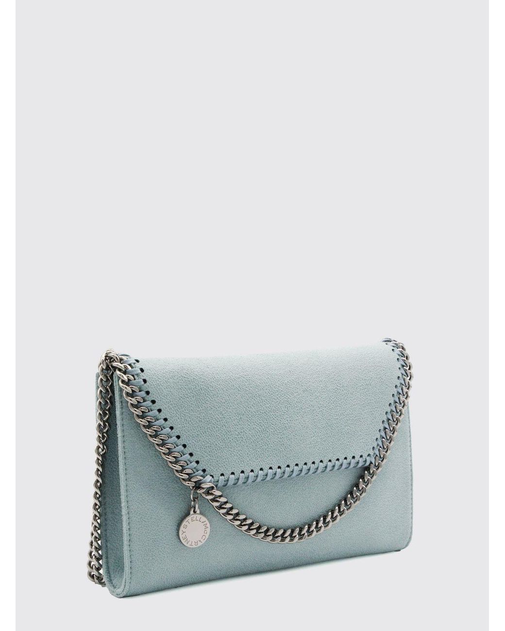 Stella McCartney Blue Falabella Alter Mat Wallet On Chain With Chain Trim